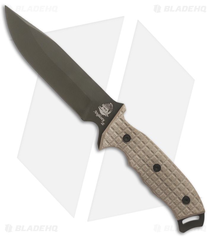 Anglesey Rival Fixed Blade Knife Tan G-10 (6.25" OD Green) 