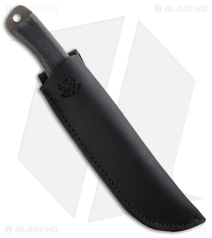 Anza Knives Tracker Fixed Blade Knife Black Micarta (6" Black)