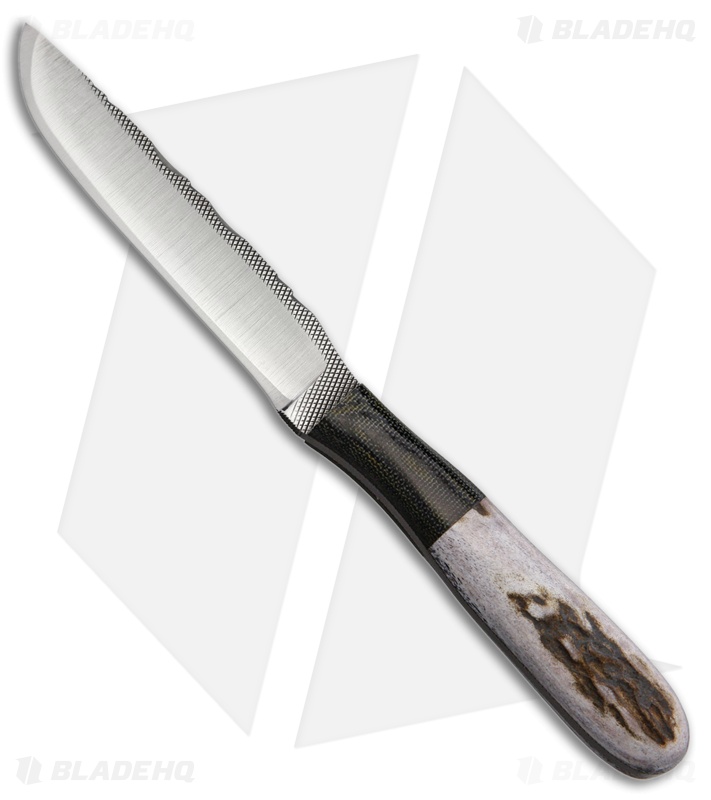 Anza Knives 108-E Fixed Blade Knife Elk Bone (3.75" Satin) 