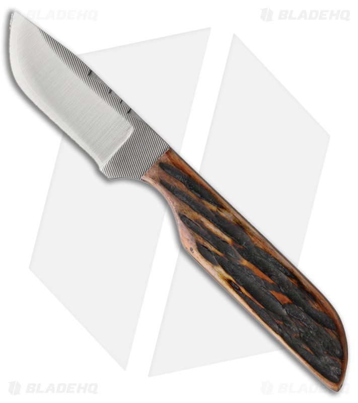 Anza Knives 81-AJB Fixed Blade Knife Amber Bone (2.5" Satin)