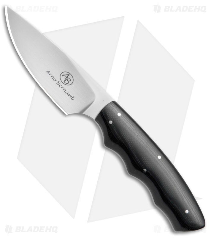 Arno Bernard Knives Squirrel Fixed Blade Knife Black G-10 (2.63" Satin)
