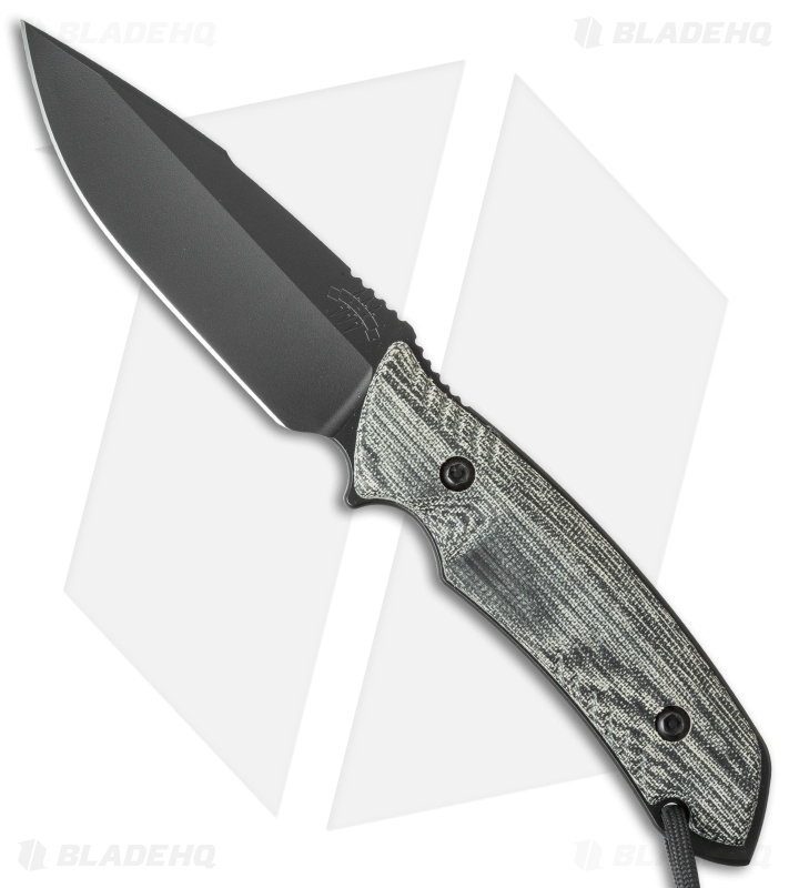 Attleboro Knives Battle Knife Fixed Blade w/ Black Sheath (4.5" Black) AK10121