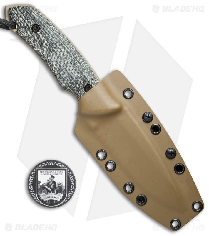 Attleboro Knives Battle Knife Fixed Blade w/ Tan Sheath (4.5" Tan)