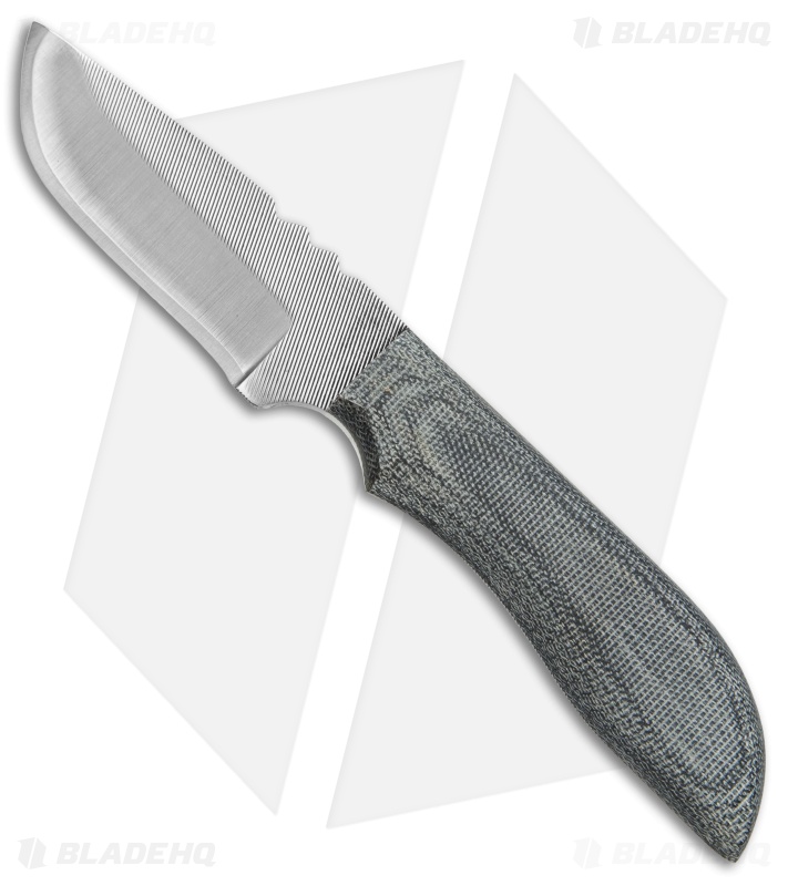 Anza Knives JWK-3M Fixed Blade Knife Black Canvas Micarta (3.75" Satin)