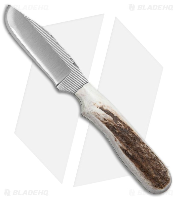 Anza Knives F4-FE Fixed Blade Knife Stag Horn (3.4" Plain)