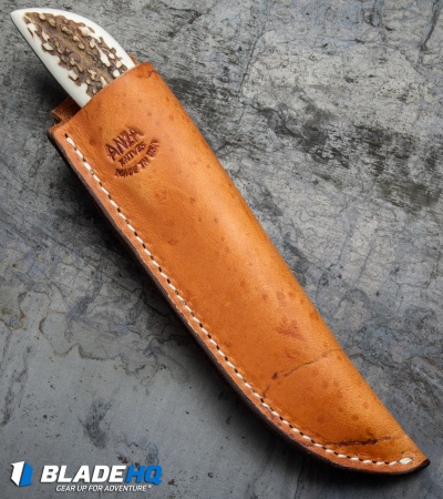 Anza Knives JWK-1E Tanto Fixed Blade Knife Stag Horn (4" Satin)