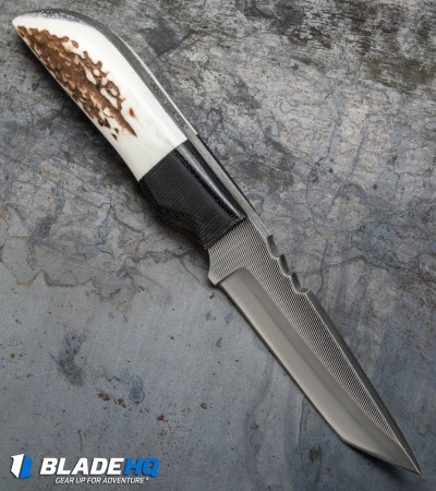 Anza Knives JWK-1E Tanto Fixed Blade Knife Stag Horn (4" Satin)