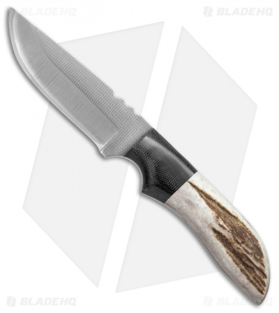 Anza Knives WK-FE Fixed Blade Knife Stag Horn/Micarta (4" Satin)