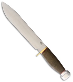 Bark River 1909 Michigan Bowie Fixed Blade Green Canvas Micarta (10" Satin) 