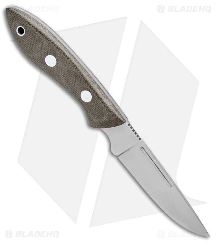 Bark River Adventurer II Fixed Blade Knife Green Canvas Micarta (3.25" Elmax)
