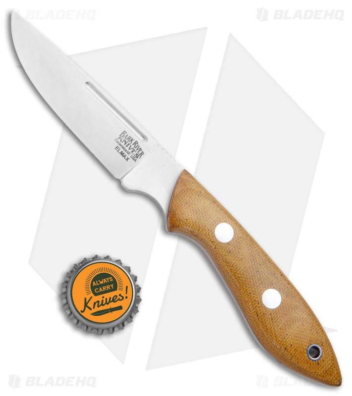 Bark River Adventurer II Fixed Blade Knife Natural Canvas Micarta (3.25" Elmax)