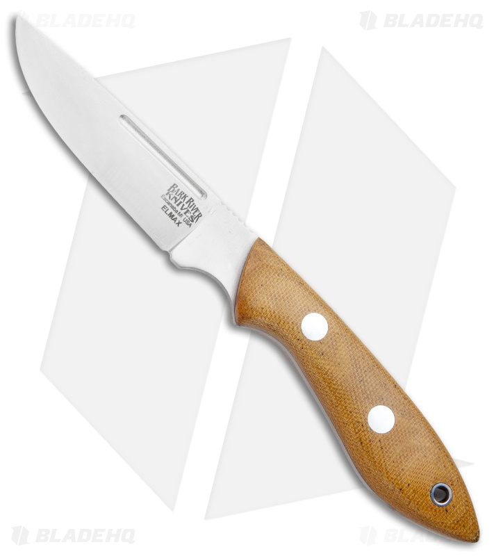 Bark River Adventurer II Fixed Blade Knife Natural Canvas Micarta (3.25" Elmax)