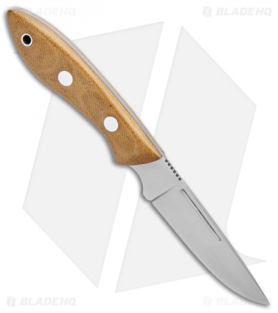 Bark River Adventurer II Fixed Blade Knife Natural Canvas Micarta (3.25" Elmax)