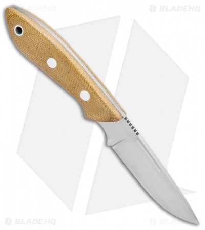 Bark River Adventurer Fixed Blade Knife Natural Canvas Micarta (3.25" Satin)