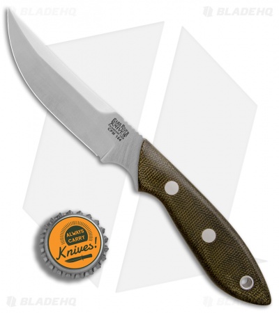Bark River Adventurer Persian Fixed Blade Green Canvas Micarta (3.3" Satin)
