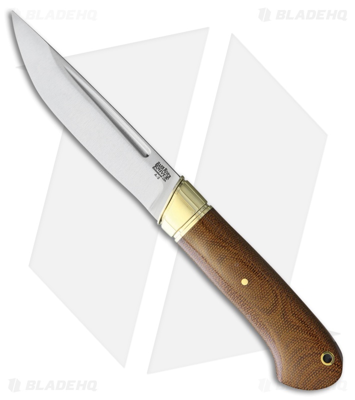 Bark River Ansgar Fixed Blade Knife Natural Canvas Micarta (4.75" Satin) 