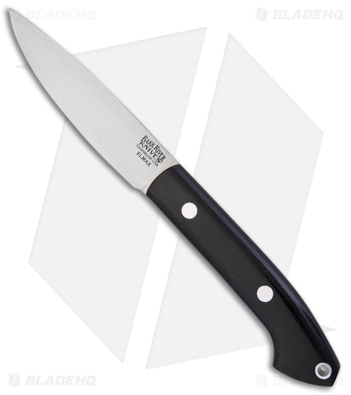 Bark River Bird & Trout Fixed Blade Knife Black Canvas Micarta (3.625" Elmax)