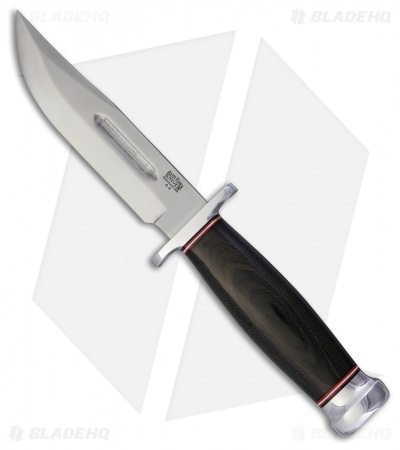 Bark River Boone Fixed Blade Knife Black Canvas Micarta (5" Satin)