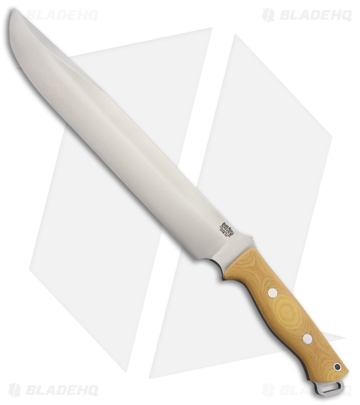 Bark River Bravo 3 Fixed Blade Knife Antique Ivory Micarta (12" CPM- 3V)
