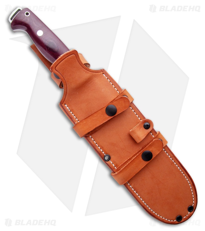 Bark River Bravo Crusader Fixed Blade Knife 3V Burgundy Micarta (8.75" Satin)
