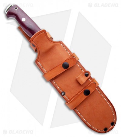 Bark River Bravo Crusader Fixed Blade Knife 3V Burgundy Micarta (8.75" Satin)
