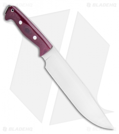 Bark River Bravo Crusader Fixed Blade Knife 3V Burgundy Micarta (8.75" Satin)
