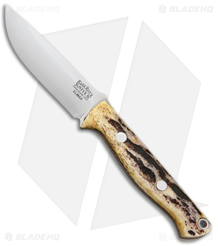 Bark River Bravo EDC Fixed Blade Knife Stag Horn (3.25" Elmax Satin)