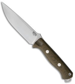 Bark River Bravo Vortex Fixed Blade Knife Green Micarta (5.5" A-2)