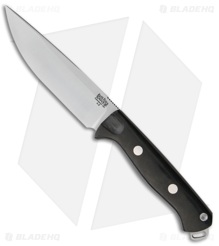 Bark River Bravo Vortex Rampless Fixed Blade Knife Black Micarta (5.5" A-2)