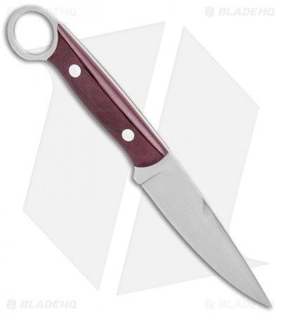 Bark River Donnybrook Fixed Blade Knife Burgundy Canvas Micarta (3.75" Satin)