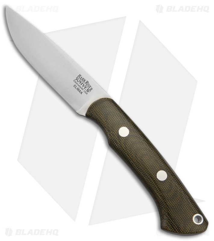 Bark River Featherweight Fox River Fixed Blade Knife Green Micarta (3.1