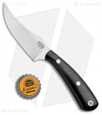Bark River Fingerling Fixed Blade Knife Black Canvas Micarta (3.25" Satin)