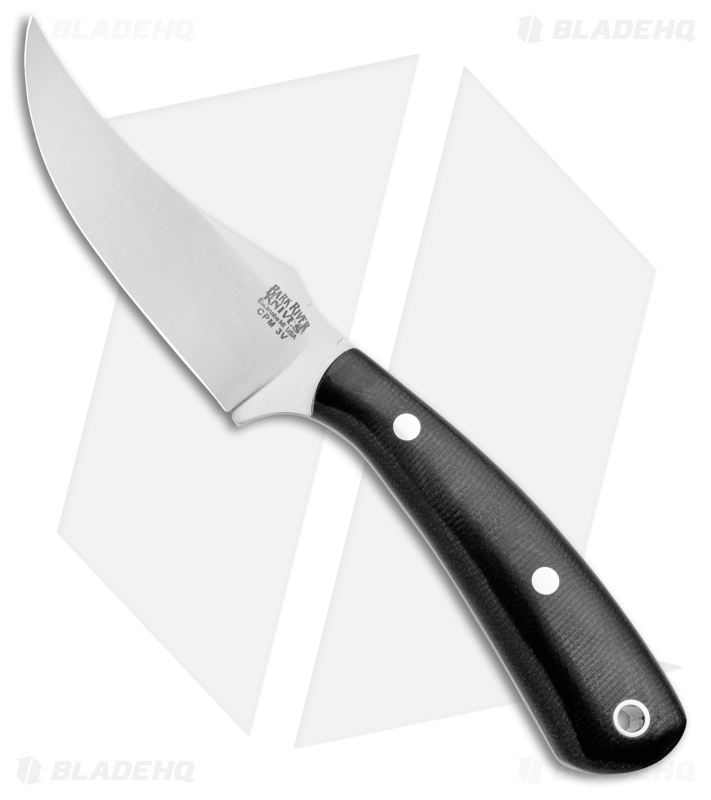 Bark River Fingerling Fixed Blade Knife Black Canvas Micarta (3.25" Satin)