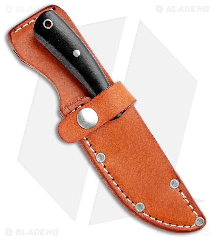 Bark River Fingerling Fixed Blade Knife Black Canvas Micarta (3.25" Satin)