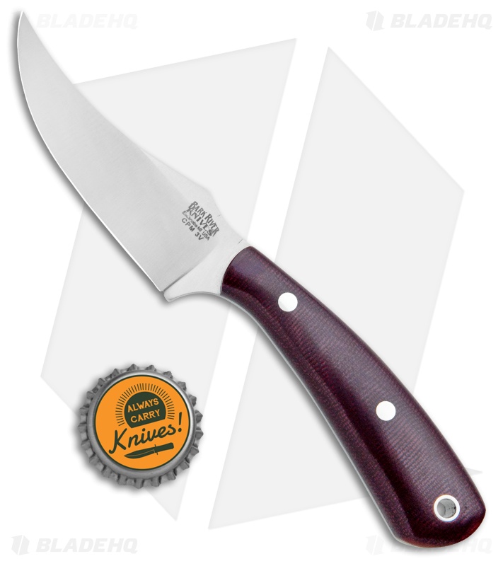 Bark River Fingerling Fixed Blade Knife Red Canvas Micarta (3.25" Satin)