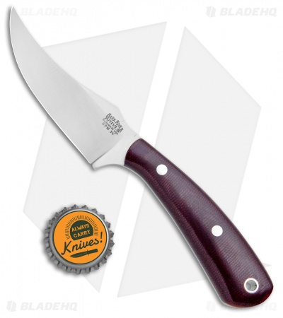 Bark River Fingerling Fixed Blade Knife Red Canvas Micarta (3.25" Satin)