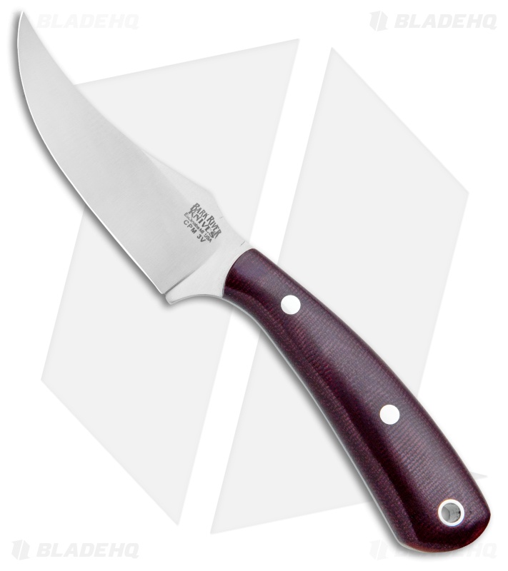 Bark River Fingerling Fixed Blade Knife Red Canvas Micarta (3.25" Satin)