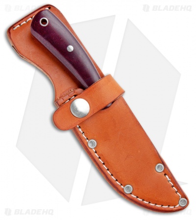 Bark River Fingerling Fixed Blade Knife Red Canvas Micarta (3.25" Satin)