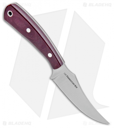 Bark River Fingerling Fixed Blade Knife Red Canvas Micarta (3.25" Satin)