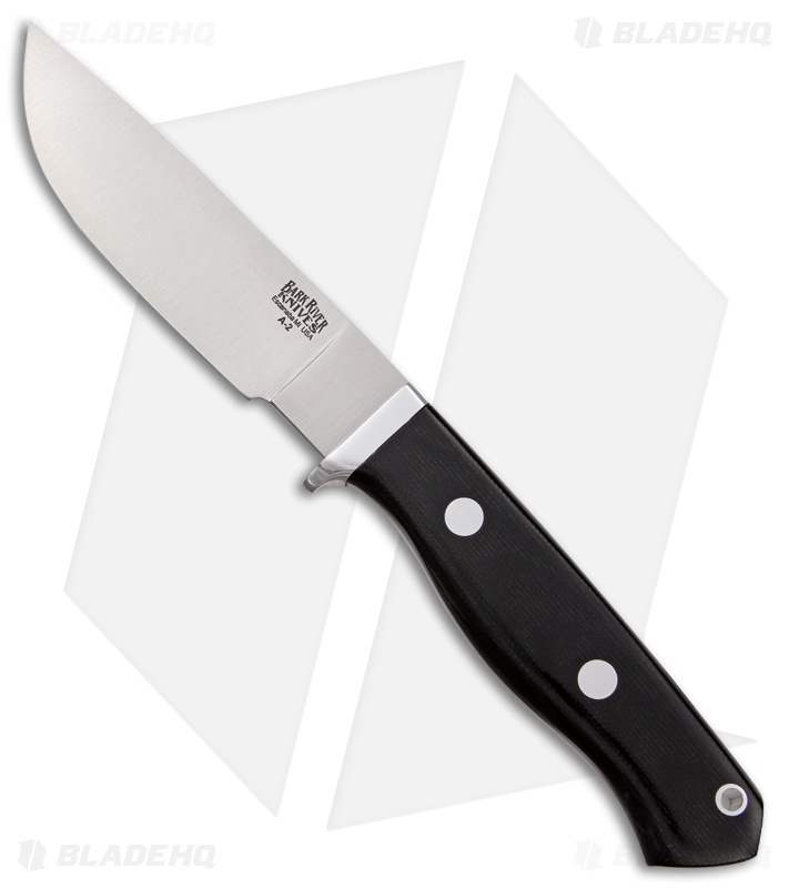 Bark River Gameskeeper Fixed Blade Knife Black Canvas Micarta (4.375" A-2)