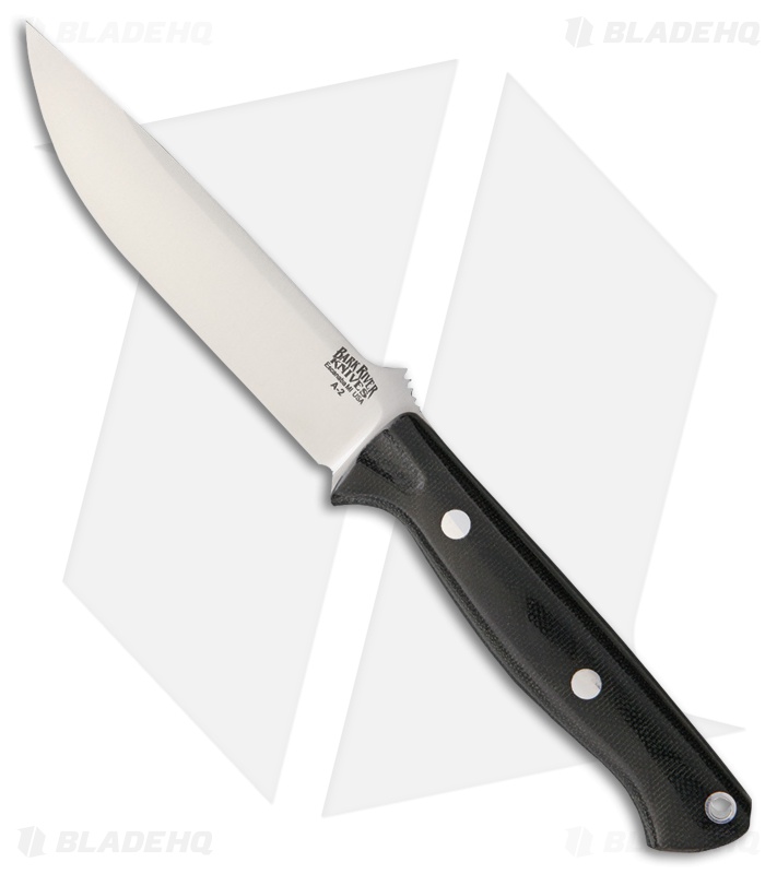 Bark River Gunny Vortex Ramped Fixed Blade Knife Black Micarta (4.75" A-2)