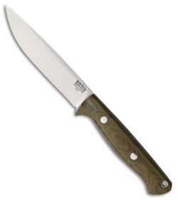 Bark River Gunny Vortex Rampless Fixed Blade Knife Green Micarta (4.75" A-2)