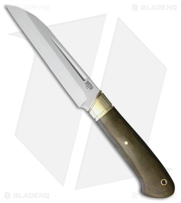 Bark River Hauk Fixed Blade Knife Green Canvas Micarta (5.75" Satin) 
