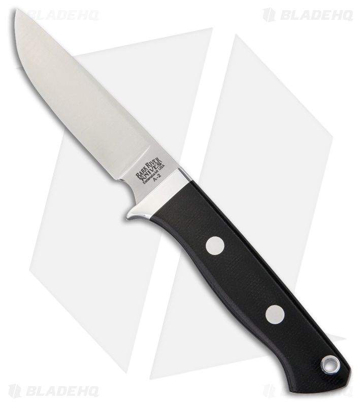 Bark River Huntsman Fixed Blade Knife Black Canvas Micarta (3.25" Satin)