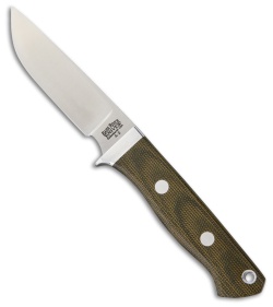 Bark River Huntsman Fixed Blade Knife Green Canvas Micarta (3.25" Satin)