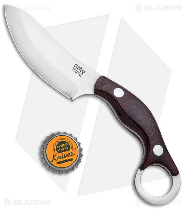 Bark River JX4 Bush Bat - Fixed Blade Knife | Burgundy Micarta