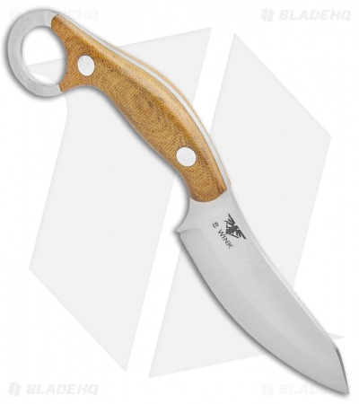 Bark River JX4 Bush Bat Fixed Blade Knife Natural Canvas Micarta (3.5" Satin)