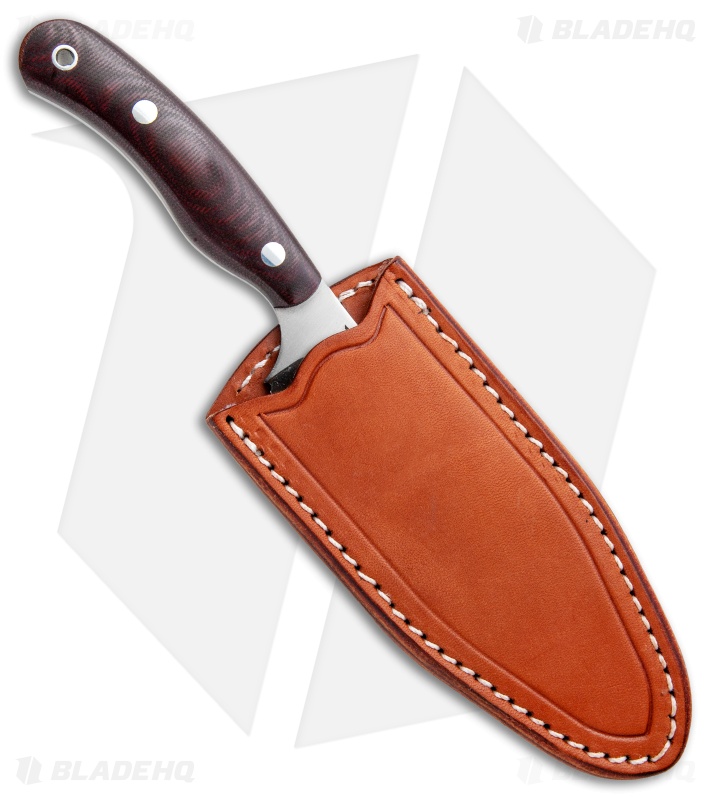 Bark River JX6 Companion Fixed Blade Knife Burgundy Canvas Micarta (3.5" Elmax)