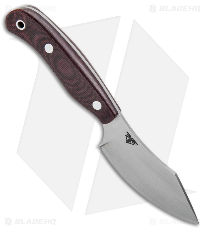 Bark River JX6 Companion Fixed Blade Knife Burgundy Canvas Micarta (3.5" Elmax)