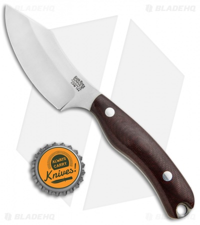 Bark River JX6 Companion Fixed Blade Knife Burgundy Canvas Micarta (3.5" Satin)